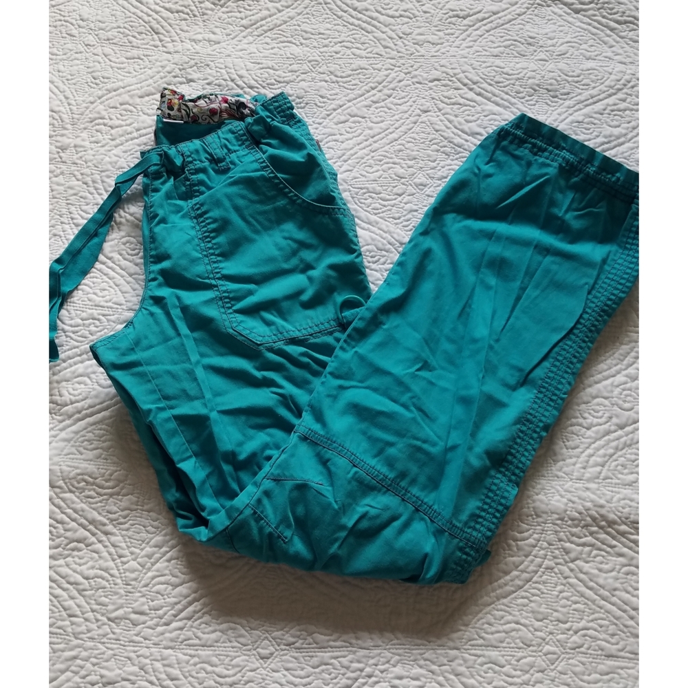 Turquoise Koi Scrub Pants